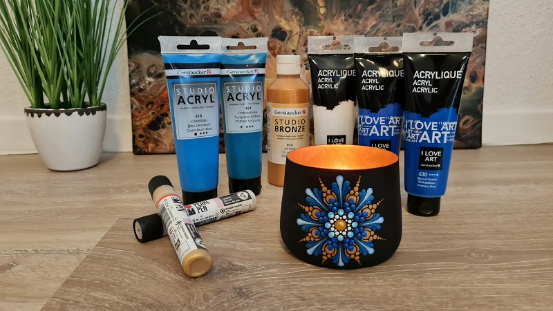 Dot Painting: Schneeflocke auf Windlicht - mit Petra Staffelbach